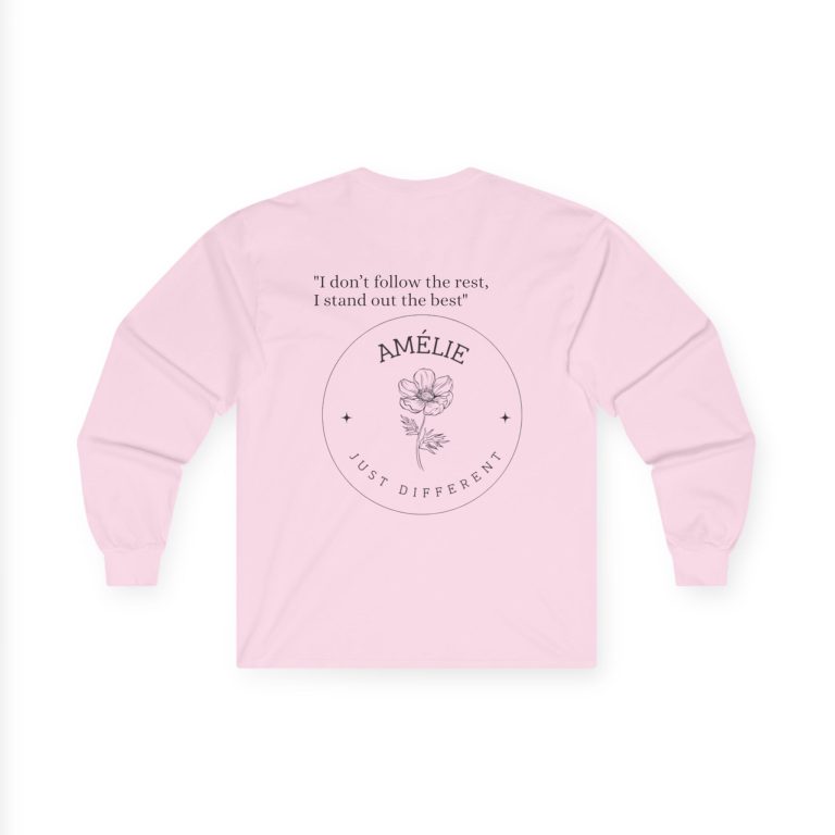 Unisex Long Sleeve Tee - "Amélie. Just Different" Quote Tee - Afbeelding 4