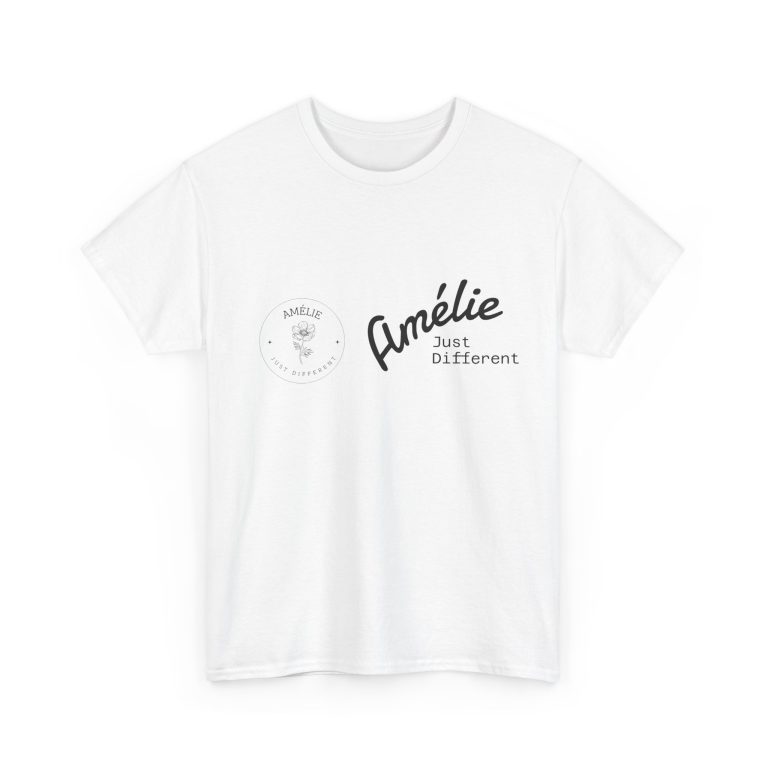 Amélie Just Different Unisex Heavy Cotton Tee, Casual T-Shirt, Gift for Her, Eco-Friendly Clothing, Motivational Shirt. - Afbeelding 3