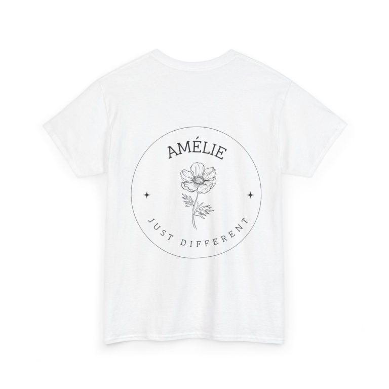 Amélie Just Different Unisex Heavy Cotton Tee, Casual T-Shirt, Gift for Her, Eco-Friendly Clothing, Motivational Shirt. - Afbeelding 4