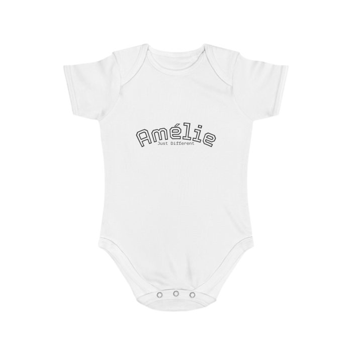 Personalized Floral Short Sleeve Baby Bodysuit | Cute Baby Shower Gift, Newborn Outfit, Unique Infant Clothes.