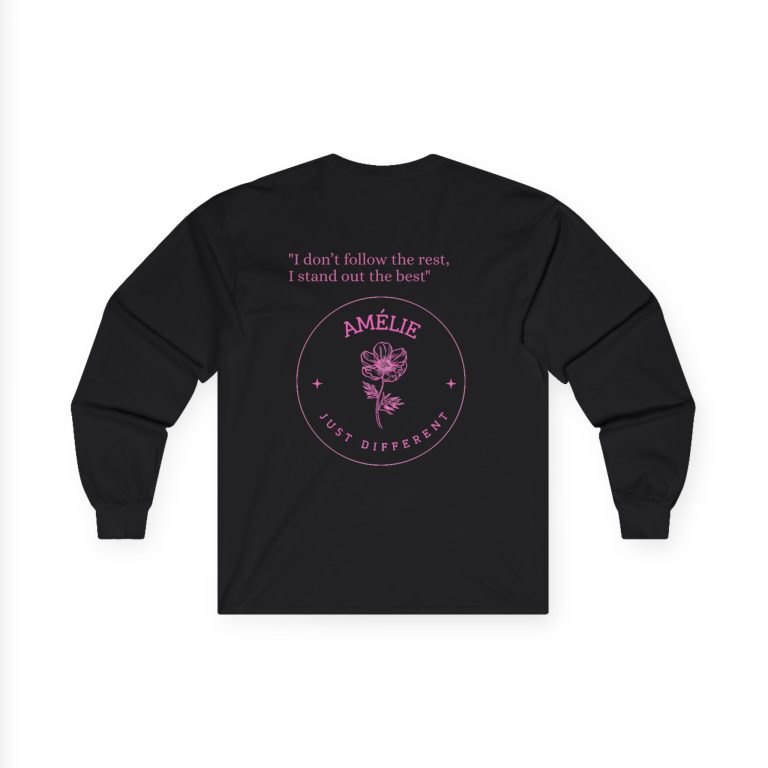 Unisex Long Sleeve Tee - "Amélie. Just Different" Quote Tee - Afbeelding 2