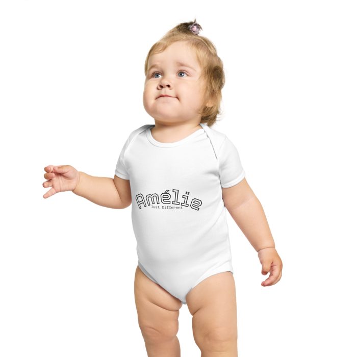 Personalized Floral Short Sleeve Baby Bodysuit | Cute Baby Shower Gift, Newborn Outfit, Unique Infant Clothes. - Afbeelding 3
