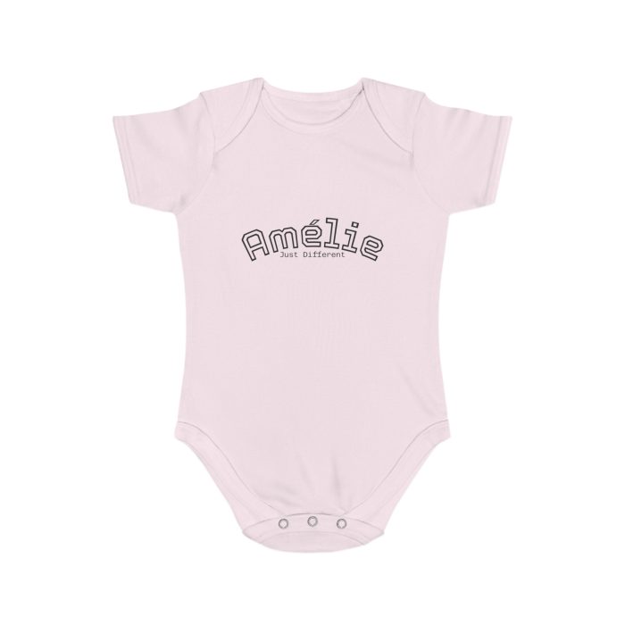 Personalized Floral Short Sleeve Baby Bodysuit | Cute Baby Shower Gift, Newborn Outfit, Unique Infant Clothes. - Afbeelding 4
