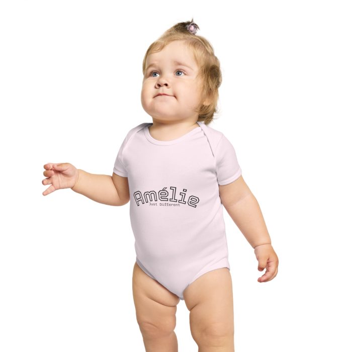 Personalized Floral Short Sleeve Baby Bodysuit | Cute Baby Shower Gift, Newborn Outfit, Unique Infant Clothes. - Afbeelding 6