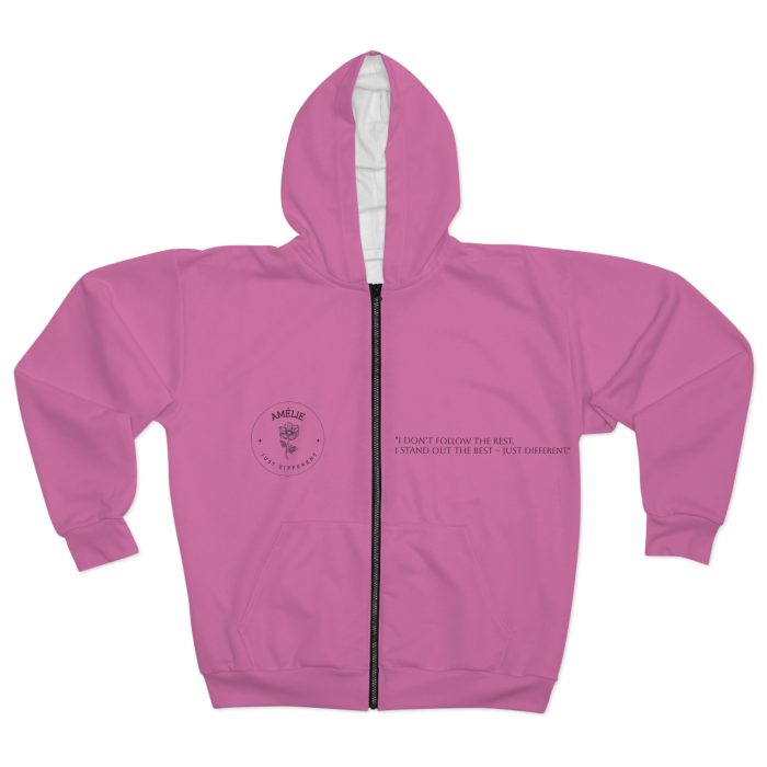 Unisex Zip Hoodie - 'Amélie Just Different' Casual Comfort Wear