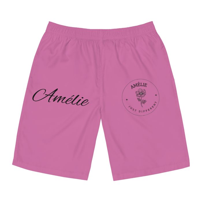 Personalized Pink Men's Board Shorts - 'Amélie Just Different'