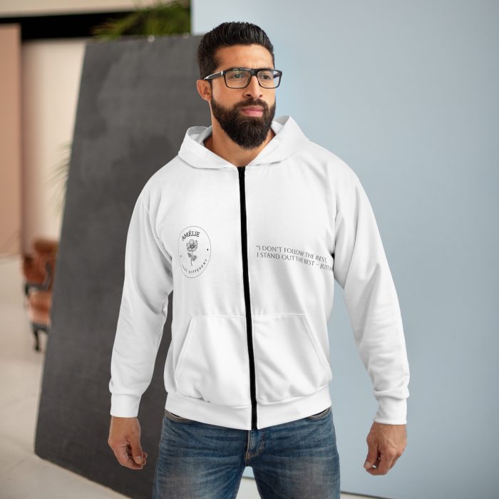 Copy of Unisex Zip Hoodie - 'Amélie Just Different' Casual Comfort Wear - Afbeelding 3