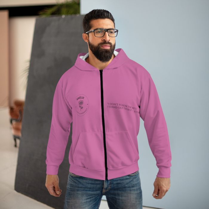 Unisex Zip Hoodie - 'Amélie Just Different' Casual Comfort Wear - Afbeelding 3